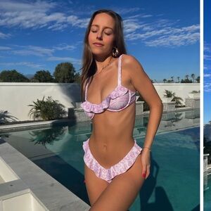 NWT Pink Polly Strawberry Milk Mob Bikini Set